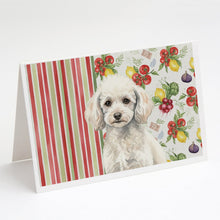 Load image into Gallery viewer, Miniature White Poodle Vegetables Greeting Cards Pack of 8