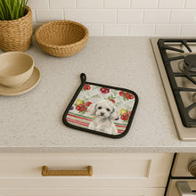 Load image into Gallery viewer, Miniature White Poodle Vegetables Pair of Pot Holders