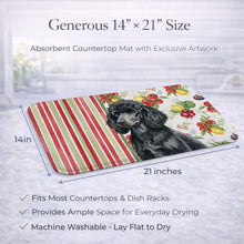 Load image into Gallery viewer, Standard Black Poodle Vegetables Dish Drying Mat