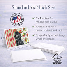 Load image into Gallery viewer, Standard Black Poodle Vegetables Greeting Cards Pack of 8