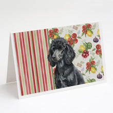 Load image into Gallery viewer, Standard Black Poodle Vegetables Greeting Cards Pack of 8