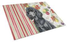 Load image into Gallery viewer, Standard Black Poodle Vegetables Glass Cutting Board