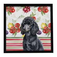 Load image into Gallery viewer, Standard Black Poodle Vegetables Framed Metal Print