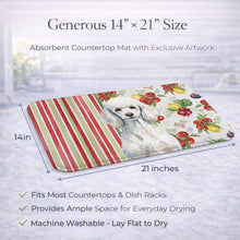 Load image into Gallery viewer, Standard White Poodle Vegetables Dish Drying Mat