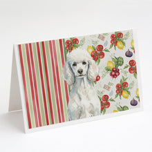 Load image into Gallery viewer, Standard White Poodle Vegetables Greeting Cards Pack of 8