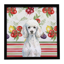 Load image into Gallery viewer, Standard White Poodle Vegetables Framed Metal Print