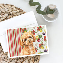 Load image into Gallery viewer, Toy Apricot Poodle Vegetables Greeting Cards Pack of 8