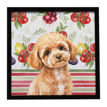 Load image into Gallery viewer, Toy Apricot Poodle Vegetables Framed Metal Print