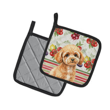 Load image into Gallery viewer, Toy Apricot Poodle Vegetables Pair of Pot Holders