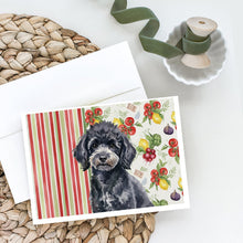 Load image into Gallery viewer, Toy Black Poodle Vegetables Greeting Cards Pack of 8