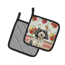 Load image into Gallery viewer, Toy Parti Poodle Vegetables Pair of Pot Holders