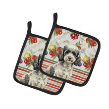 Load image into Gallery viewer, Toy Parti Poodle Vegetables Pair of Pot Holders