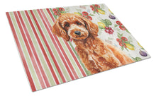 Load image into Gallery viewer, Toy Red Poodle Vegetables Glass Cutting Board