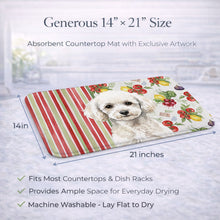 Load image into Gallery viewer, Toy White Poodle Vegetables Dish Drying Mat