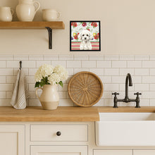 Load image into Gallery viewer, Toy White Poodle Vegetables Framed Metal Print