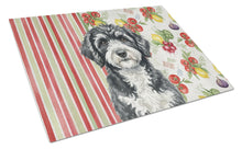 Load image into Gallery viewer, Portuguese Water Dog Vegetables Glass Cutting Board