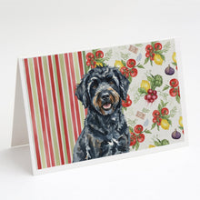 Load image into Gallery viewer, Black Portuguese Water Dog Vegetables Greeting Cards Pack of 8