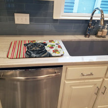 Load image into Gallery viewer, Black Pug Vegetables Dish Drying Mat