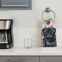 Load image into Gallery viewer, Black Pug Vegetables Kitchen Towel
