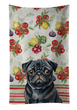 Load image into Gallery viewer, Black Pug Vegetables Kitchen Towel