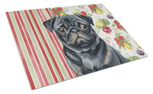 Load image into Gallery viewer, Black Pug Vegetables Glass Cutting Board