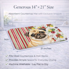 Load image into Gallery viewer, Fawn Pug Vegetables Dish Drying Mat