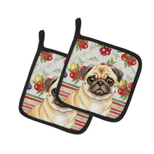 Load image into Gallery viewer, Fawn Pug Vegetables Pair of Pot Holders