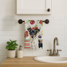 Load image into Gallery viewer, Black and White Rat Terrier Vegetables Kitchen Towel