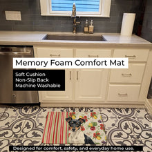 Load image into Gallery viewer, Black and White Rat Terrier Vegetables Memory Foam Kitchen Mat