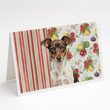 Load image into Gallery viewer, Chocolate and White Rat Terrier Vegetables Greeting Cards Pack of 8