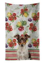 Load image into Gallery viewer, Chocolate and White Rat Terrier Vegetables Kitchen Towel