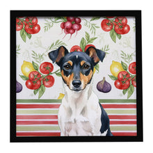 Load image into Gallery viewer, Tricolor Rat Terrier Vegetables Framed Metal Print