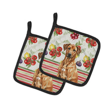 Load image into Gallery viewer, Rhodesian Ridgeback Vegetables Pair of Pot Holders