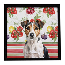 Load image into Gallery viewer, Tricolor Russell Terrier Vegetables Framed Metal Print