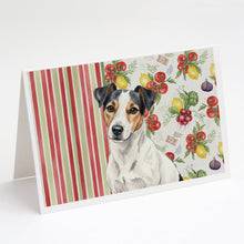 Load image into Gallery viewer, White with Black Markings Russell Terrier Vegetables Greeting Cards Pack of 8