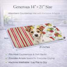Load image into Gallery viewer, White with Tan Markings Russell Terrier Vegetables Dish Drying Mat