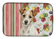 Load image into Gallery viewer, White with Tan Markings Russell Terrier Vegetables Dish Drying Mat