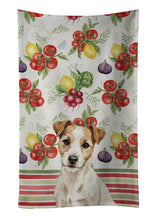 Load image into Gallery viewer, White with Tan Markings Russell Terrier Vegetables Kitchen Towel
