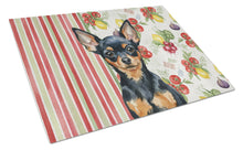 Load image into Gallery viewer, Black and Tan Russian Toy Vegetables Glass Cutting Board