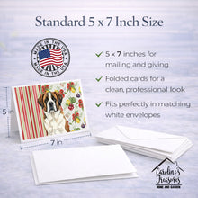 Load image into Gallery viewer, Brindle and White Saint Bernard Vegetables Greeting Cards Pack of 8