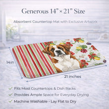 Load image into Gallery viewer, Brown and White Saint Bernard Vegetables Dish Drying Mat