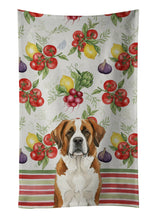Load image into Gallery viewer, Brown and White Saint Bernard Vegetables Kitchen Towel
