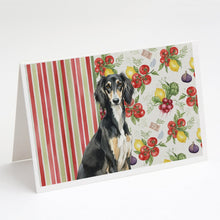 Load image into Gallery viewer, Black and Tan Saluki Vegetables Greeting Cards Pack of 8