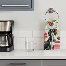 Load image into Gallery viewer, Black and Tan Saluki Vegetables Kitchen Towel
