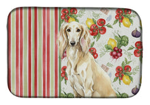 Load image into Gallery viewer, Cream Saluki Vegetables Dish Drying Mat
