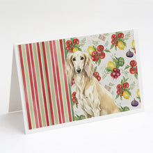 Load image into Gallery viewer, Cream Saluki Vegetables Greeting Cards Pack of 8