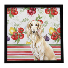 Load image into Gallery viewer, Cream Saluki Vegetables Framed Metal Print