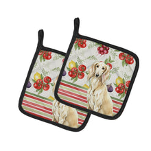 Load image into Gallery viewer, Cream Saluki Vegetables Pair of Pot Holders