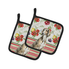 Load image into Gallery viewer, Grizzle Saluki Vegetables Pair of Pot Holders