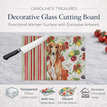 Load image into Gallery viewer, Red Saluki Vegetables Glass Cutting Board